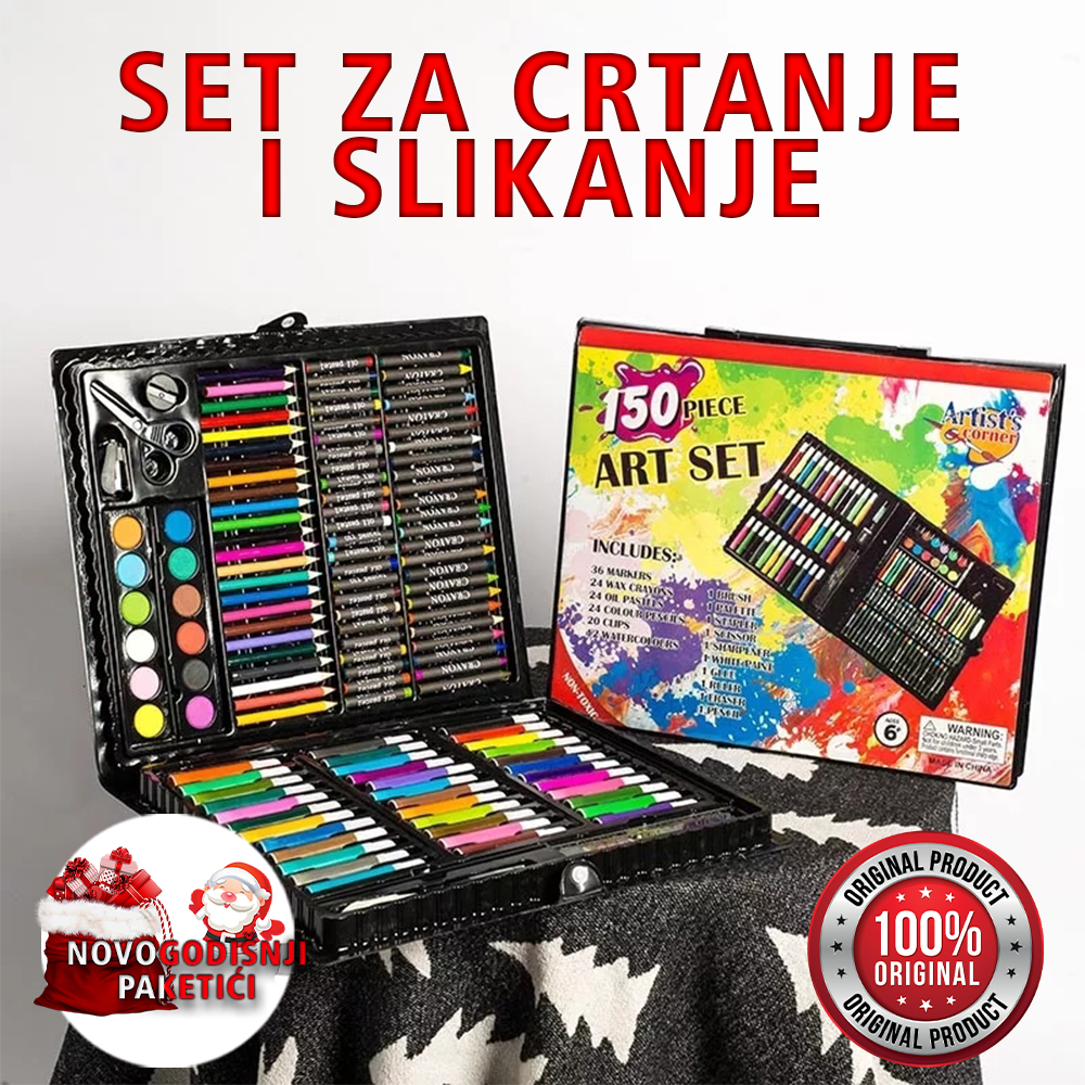 Umetnički Kofer - Kreativni Set Bojica I Flomastera - Slika 2