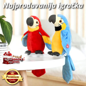 Plišani papagaj koji priča, imitira i maše krilima