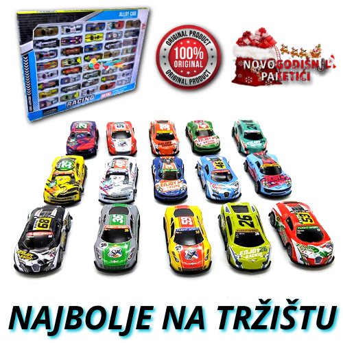 Metalizirani autići set od 40 komada prelepih automobilčića. Odličan poklon za ljubitelje autića - Pakovanje 40kom . Autići su napravljeni od mešavine plastike i metala. Set sadrži mnoštvo automobila kako sportskih, tako i limuzina. Precizna izrada i visokokvalitetni materijali znače da automobili ne samo da će upotpuniti zabavu najmlađih, već će izgledati i atraktivno u mnogim kolekcijama. Omiljena igračka ljubitelja autića. Svaki dečak sanja o autićima! Obradujte mališane ovim velikim setom od 40 metalnih autića. To je odličan poklon za svako dete. Automobili imaju moderan izgled i čvrsto su konstruisani. Školjka je metalna, a šasija od plastike. Svako dete će voleti ovu sportsku igračku. Vaše dete će provesti divno vreme sa svojim prijateljima stvarajući trku sportskih automobila. Dimenzije autića: 7 x 3 cm Dimenzija kutije: 47 x 36 x 2,5cm Skala 1-64 U sebi ne sadrže mehanizam na potez.