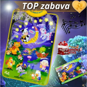 MUZIČKA svetleća interaktivna podloga za bebe sa životinjama