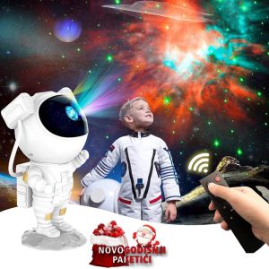 Astronaut projektor zvezdanog neba i svetleća lampa