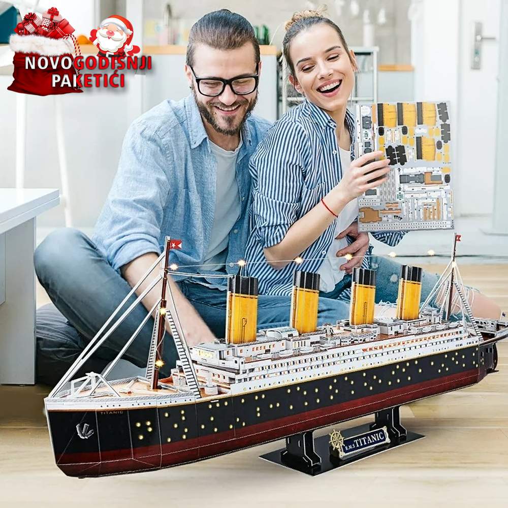 Titanik 3D svetleće puzle - 90cm dužine