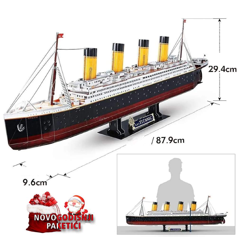 Titanik 3D svetleće puzle - 90cm dužine - Slika 4